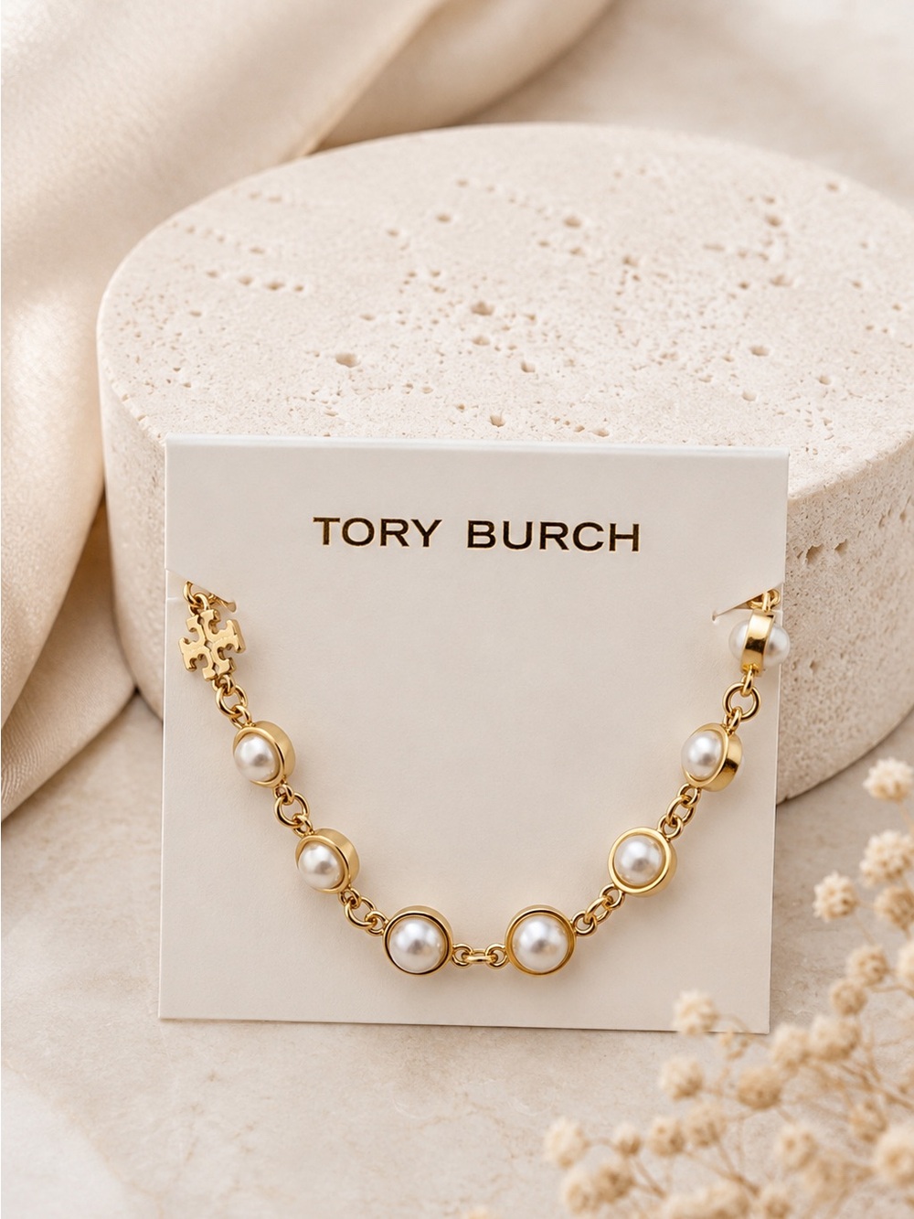 Tory Burch Moondance Goldtone & Imitation Pearl Necklace - Picture 6 of 7